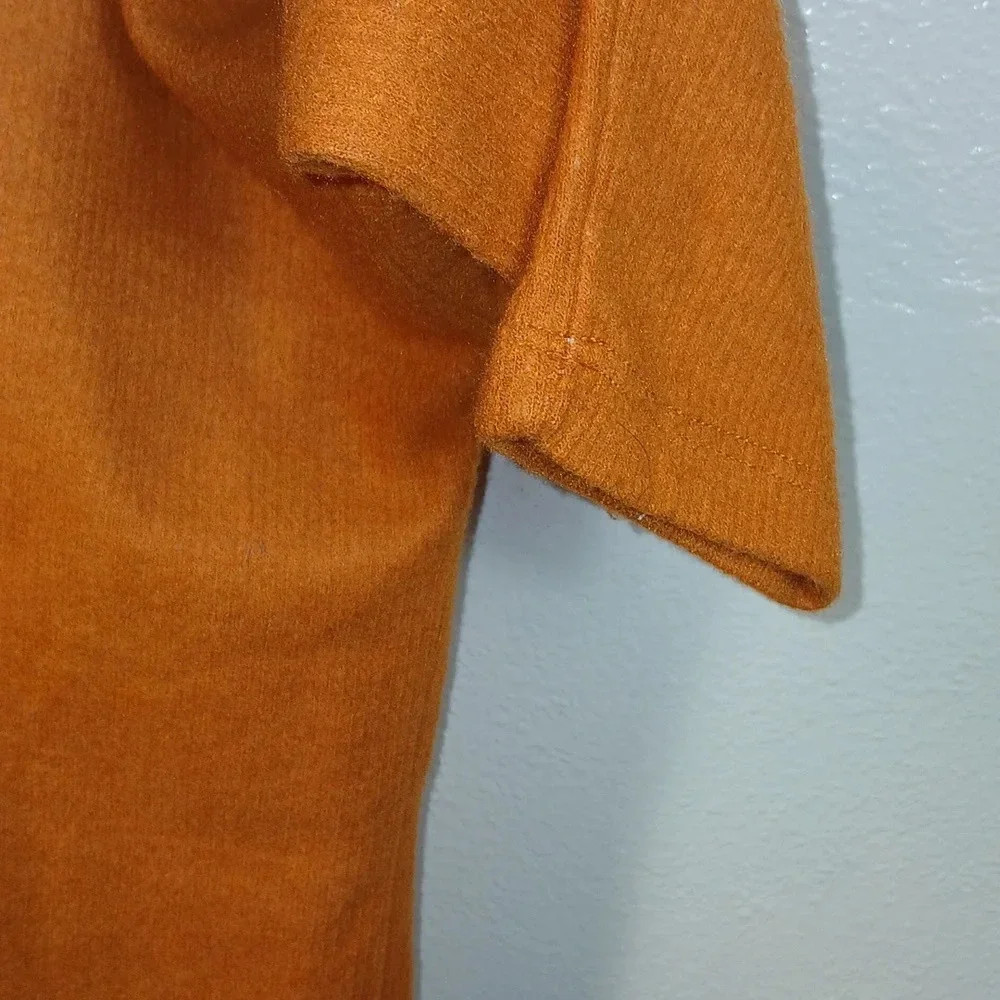 Anthropologie Mock Neck Tunic Pullover Pumpkin Orange size Medium - Picture 7 of 13
